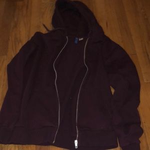 maroon zip up hoodie